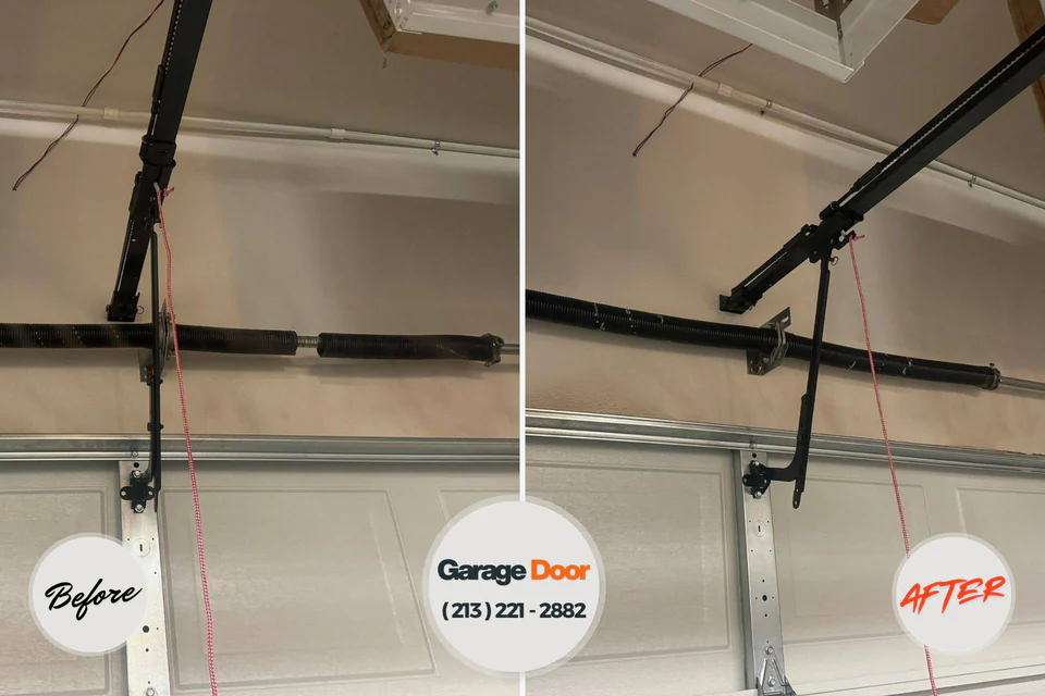Before and after: garage door repair Section, AL